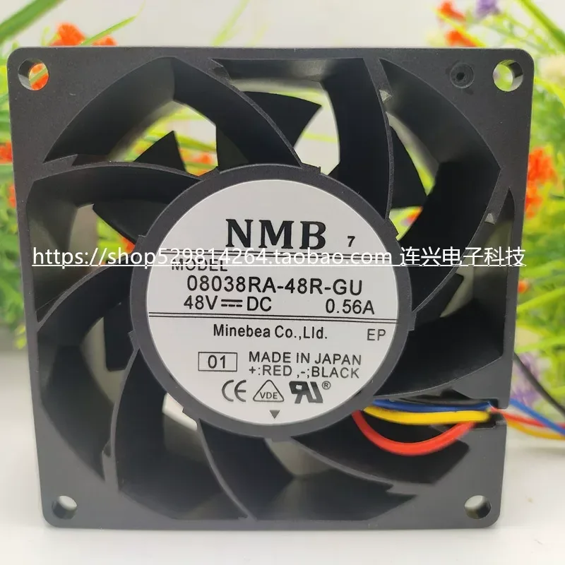 for NMB 08038RA-48R-GU 48V 0.56A 4-Wire 80mm x 38mm DC Axial Cooling Fan Imported from Japan High Quality Silent Operation