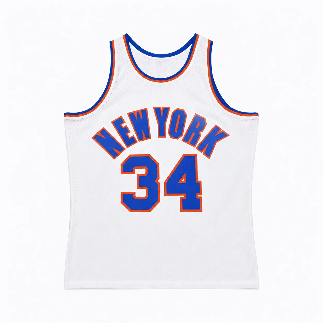 New York 20 Basketball Jersey for Men White Mesh Sleeveless Tank Top Blue Orange Letter Print Retro Sportswear