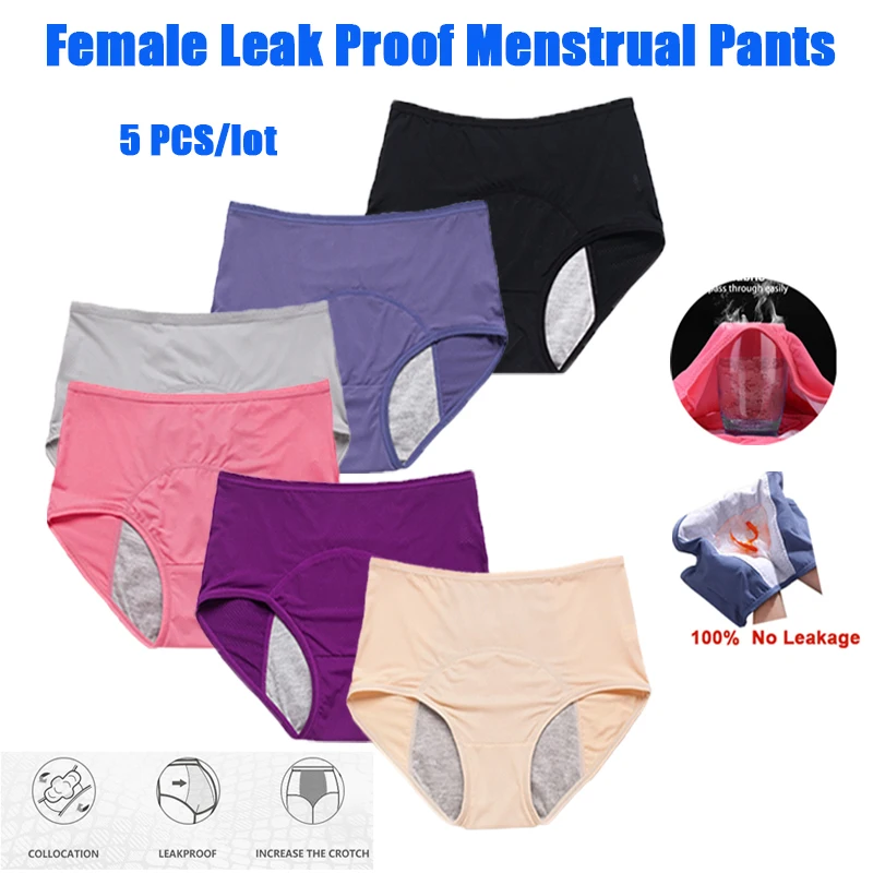

5Pcs Women Menstrual Pants Women Underwear Menstrual Pants Leak proof Breathable Menstrual Underwear& Gifts