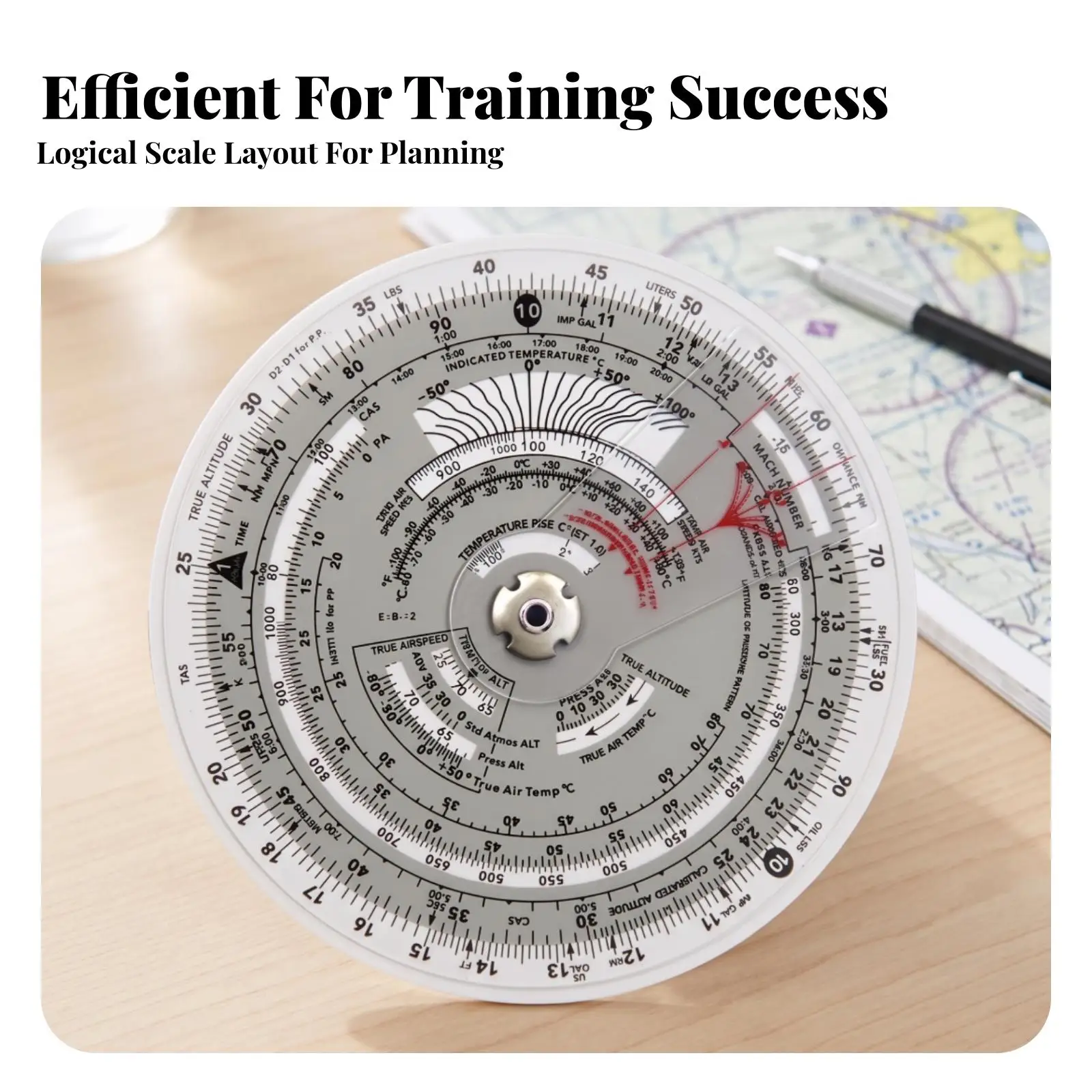 Plastic Navigation Ruler for Pilots Aviation Computer Circular Slide Rule Flight Planning Tool for Students Aviators