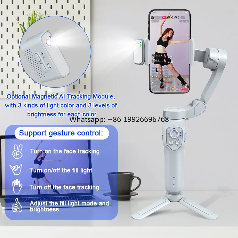 

L7Cpro Plus Smart Mobile Phone Gimbal Stabilizer Ai Auto Face Tracking Handheld Selfie Stick Tripod Professional Tracking Gimbal