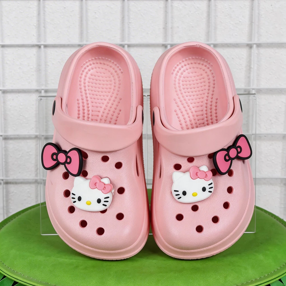 Children's Slippers Bowknot Hello Kitty Slippers For Children Girls Summer Garden Lightweight Breathable Sandals Beach Shoes - view 5