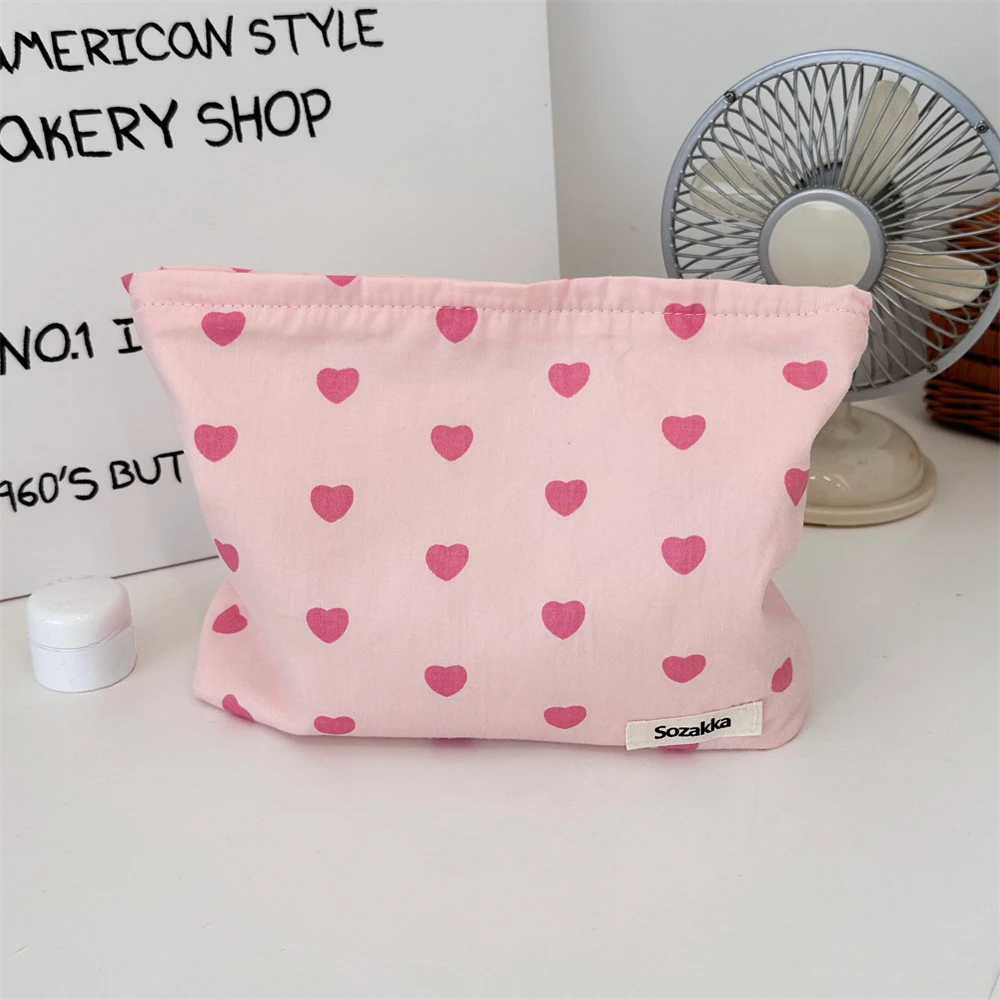 Novo amor rosa feminino saco de cosméticos maquiagem sacos com zíper bolsas moeda batom saco de armazenamento organizador de viagem bolsa de higiene pessoal para meninas