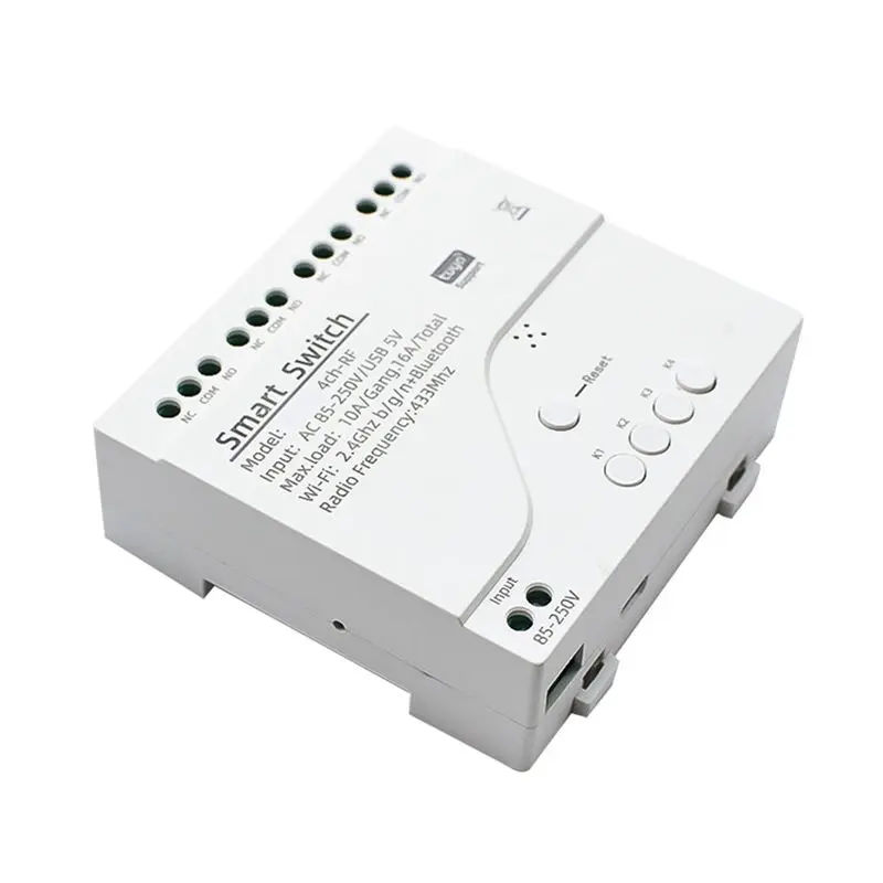 -[A51I Digital]4X Tuya Wifi Motor Switch Module RF 433 Radio Remote Control 4CH Inching Relay For Alexa Google Home, 4CH AC85-25