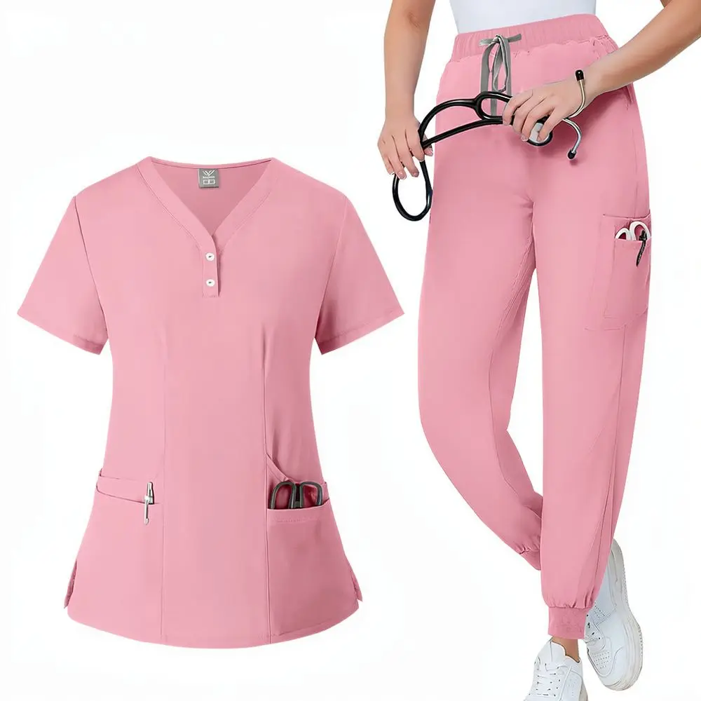 Professional Medical Scrubs Set Unisex Comfortable Stretch Nursing Uniform Quick Dry Hospital Laboratory Wear