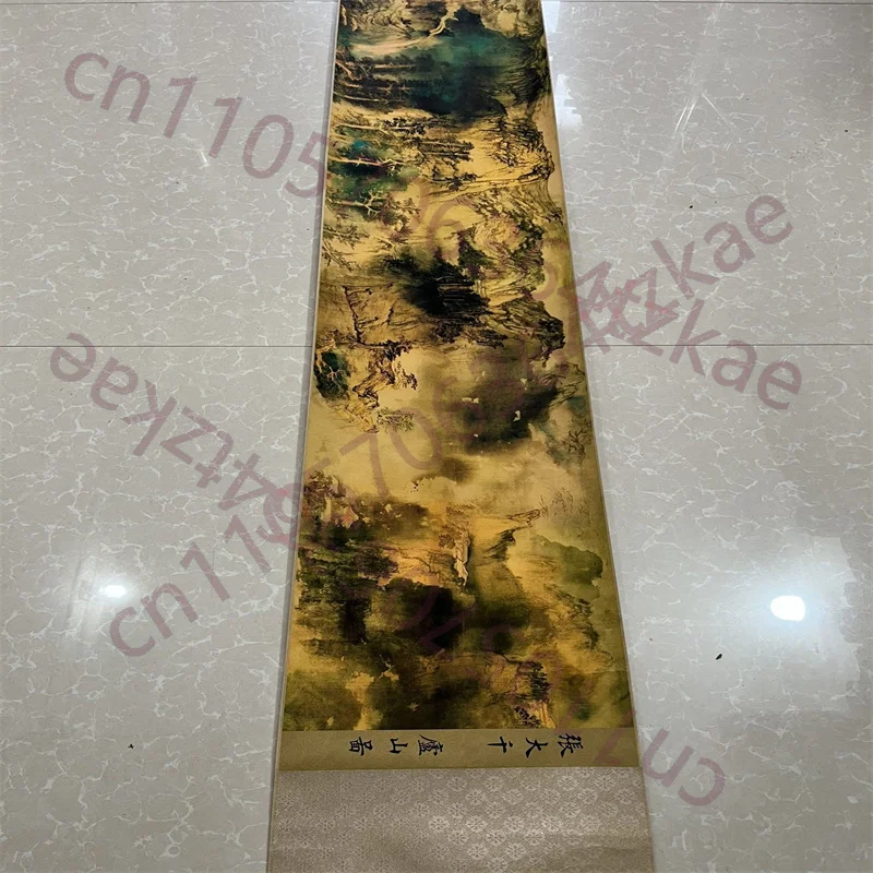 

Китайская древняя картина на бумаге, пейзажная живопись, карта Лушаня Чжан Дацяня, длинная свитковая живопись