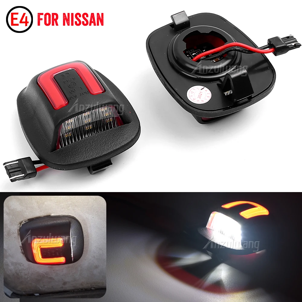 

For Nissan Titan Xterra Armada Frontier Red OLED Neon Tube LED License Plate Light Canbus Rear Tag Lighting Registration Lamp