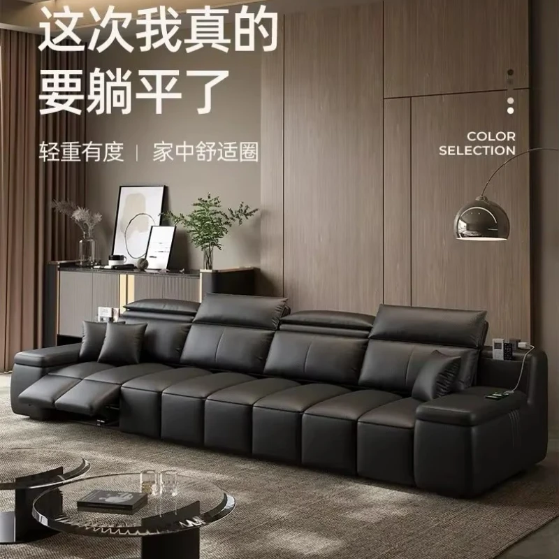 Breathable Electric Recliner Sofa Armrest Design Luxury Massage Electric Recliner Sofa Black Italian Schlafsessel Furniture