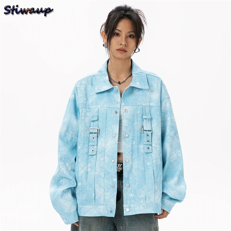 

Women's Denim Jacket Blue Long Sleeve Fashion Coats Cowboy Jeans Jackets Woman 2024 Outdoor Clothing Novelties in New Outerwear