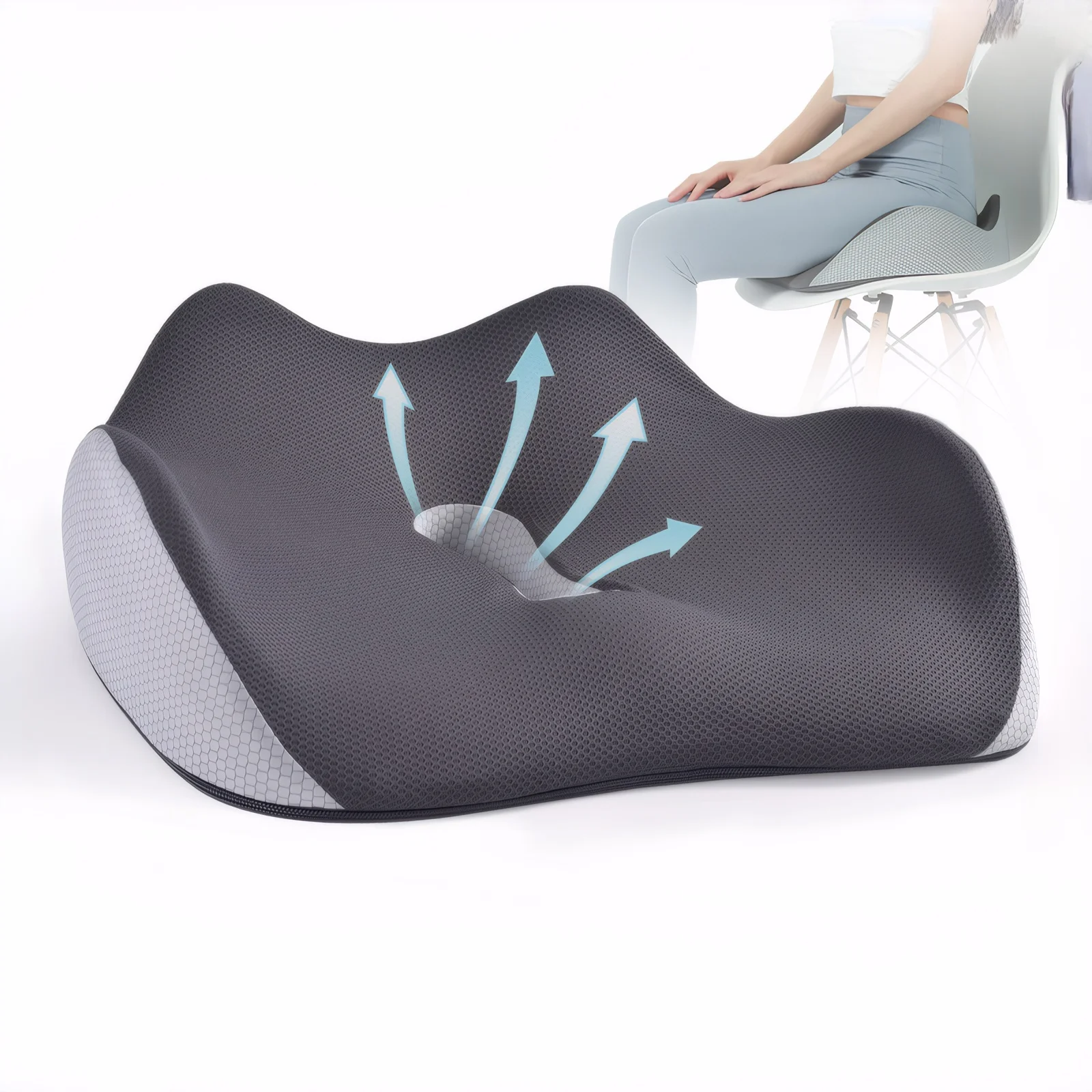 

Memory Foam Orthopedic Wedge Cushion Pillow for Chair Office Body Support Decorative Long Arm Tiki Cushions for Living Room