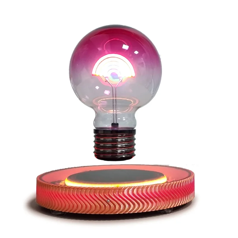 Black technology magnetic levitation rainbow light bulb desktop decoration creative atmosphere night light