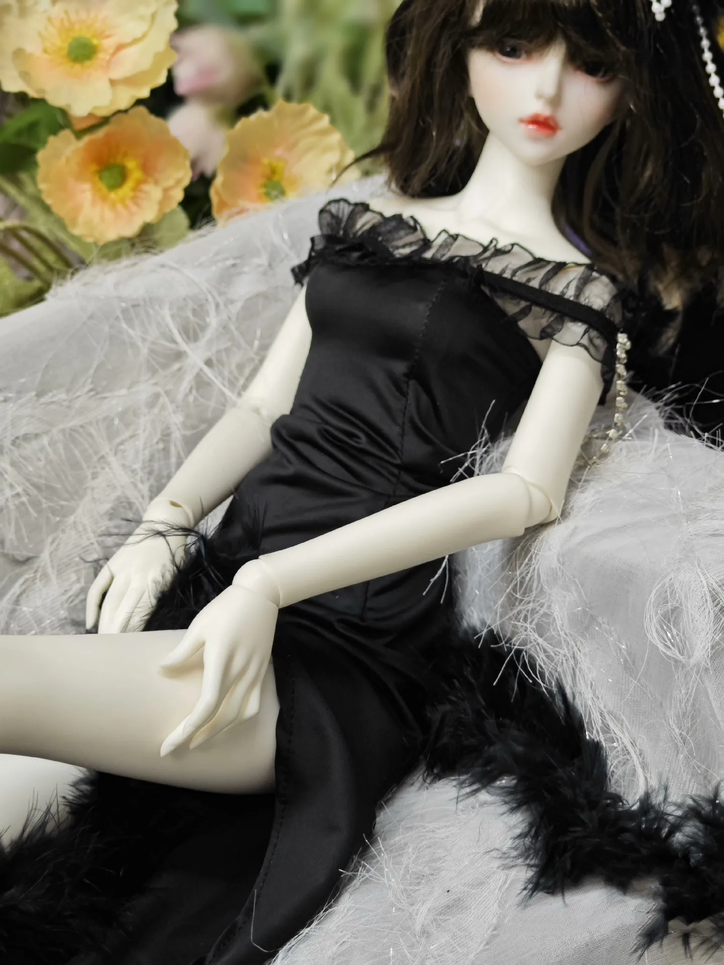 

Clothes for doll sexy dress in black and white 1/3 1/4 BJD skirts free shipping