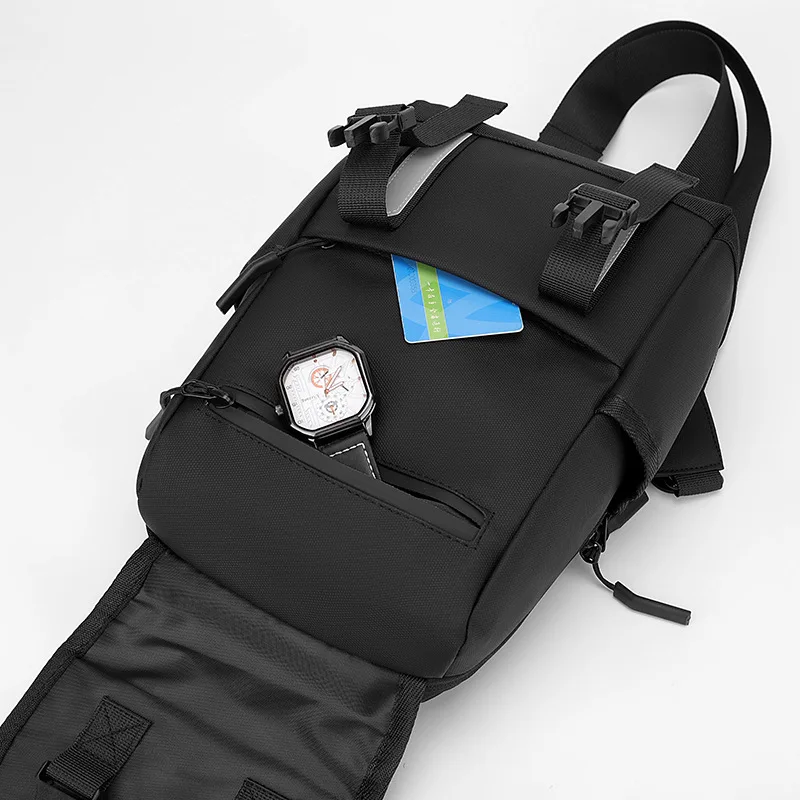 أزياء الرجال حقيبة صدر للرجال العصرية Crossbody دراجة نارية على ظهره متعددة الوظائف الكتف حقيبة كروسبودي للماء حقيبة رجالية
