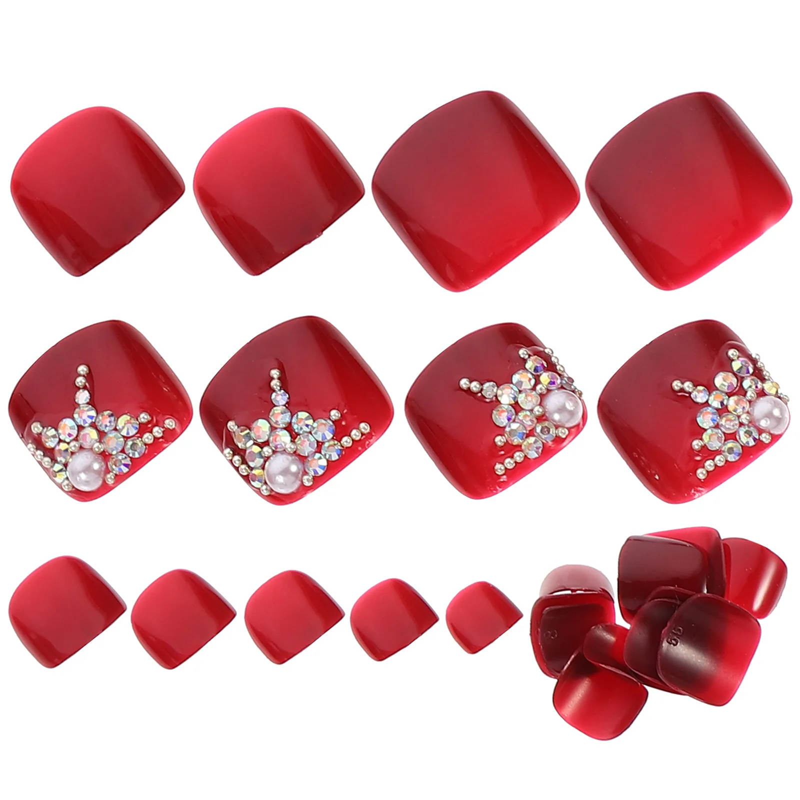 Patch d'art à pression pour orteils, couverture complète, pointes de pédicure détachables, décoration artificielle des ongles, fournitures d'art des ongles, 24 pièces