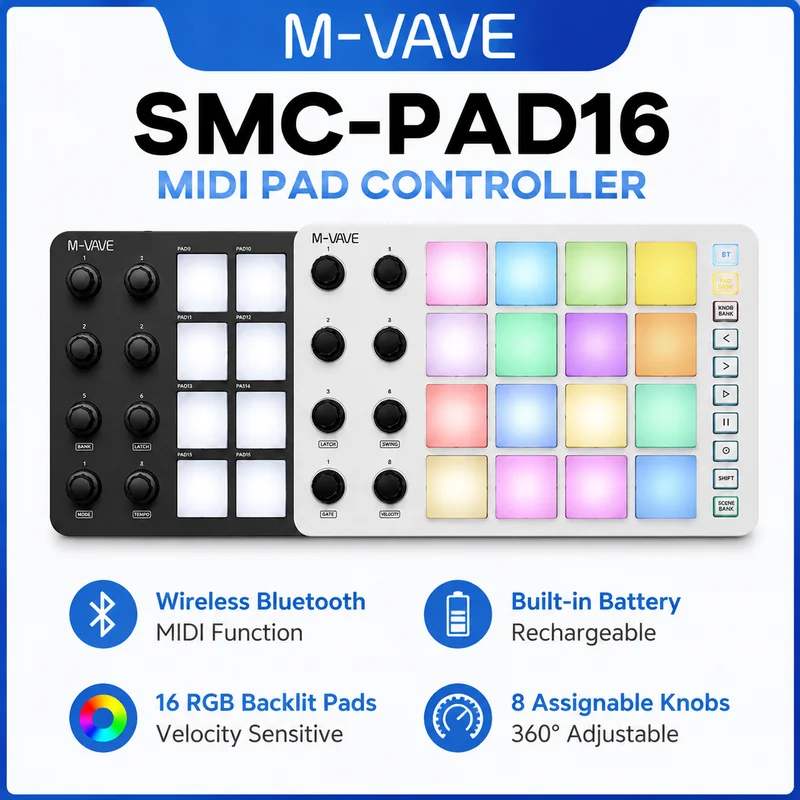hot-m-vave-smc-pad16-controller-midi-wireless-con-16-pad-per-dj-creazione-musicale-produzione-musicale-principianti-performance-sul-palco