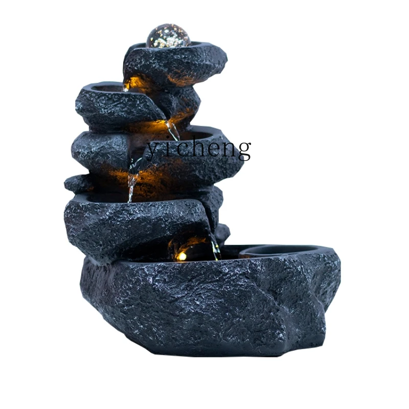 

XL Creative Rockery Fountain Desktop Flowing Water Ornaments Circulating Water High-End Fortune Fengshui Wheel Decorations