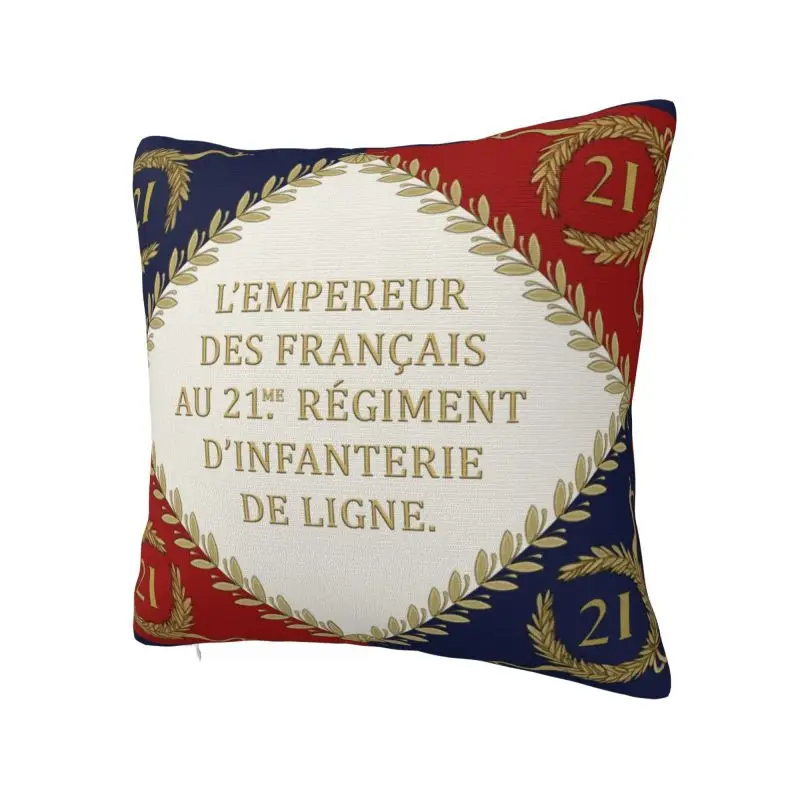 Napoleonic French Regimental Flag Cushion Covers 45x45cm Soft Throw Pillow for Car Square Pillowcase Living Room Decoration