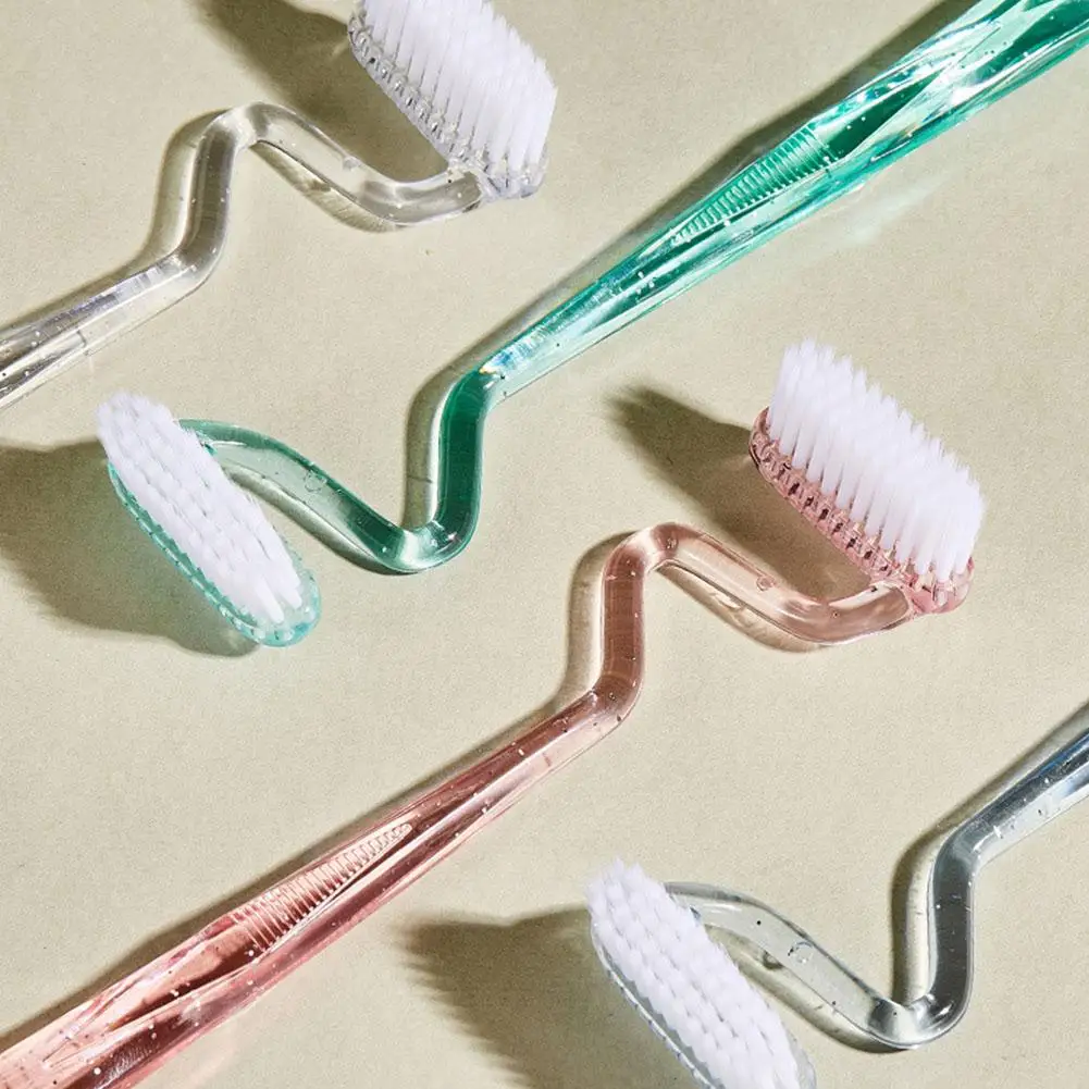 Soft S-shaped Toothbrush Massage Tongue Coating Cleaning Interdental Brush Oral Care Tongue Cleaning Brush Adults