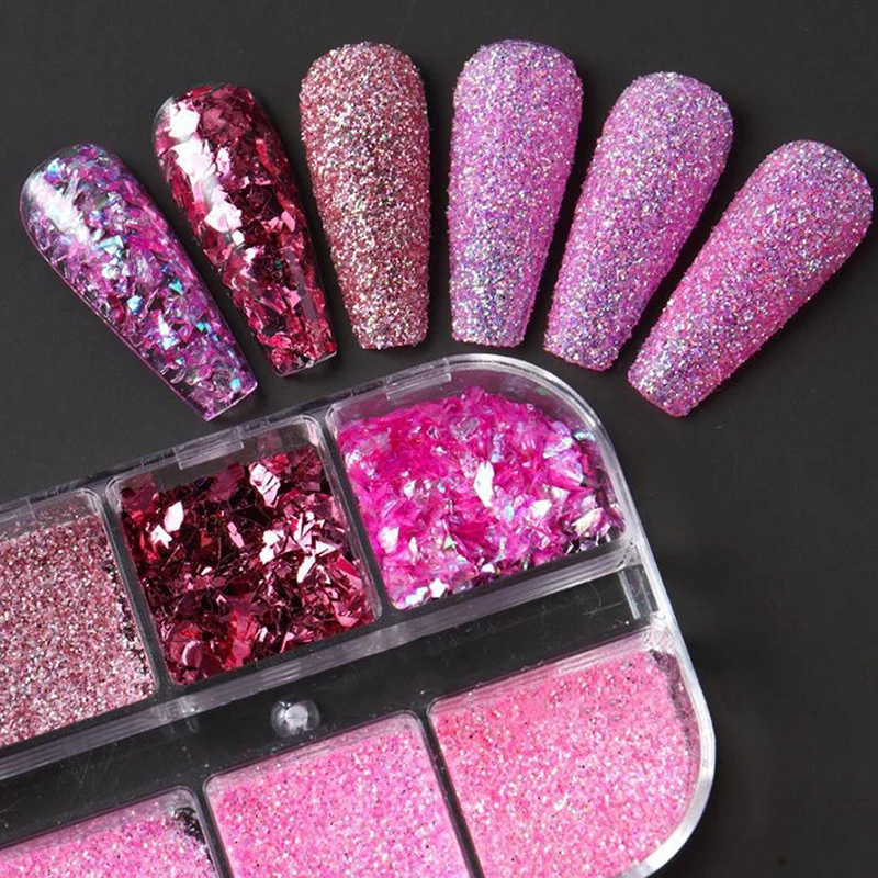 1 scatola da 6 griglie 3D Mini Round Nail Paillettes Kawaii Coreano Black Dot Nail Art Flake Y2K Golden Silvery Shinny Charms Accessori