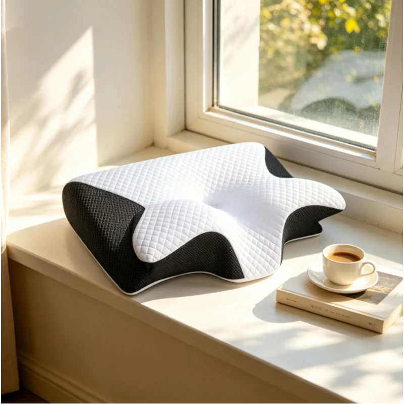 

Butterfly Shaped Cervical Memory Foam Pillow, Ergonomic Contour Neck Pain Relief for Side Back Stomach Sleepers