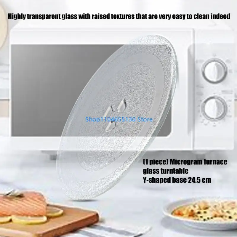 Microwave Glass Turntable Plate Y Base 24.5cm Heat Resistant Replacement Tray Suitable for Stability