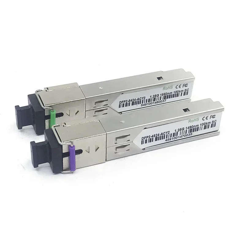 2 шт. 1 пара DFP2-4524-ACY2 Tx1490nm Rx1550nm DFB лазер 1G одномодовый Bidi SFP 100 км SC 1,25G SFP