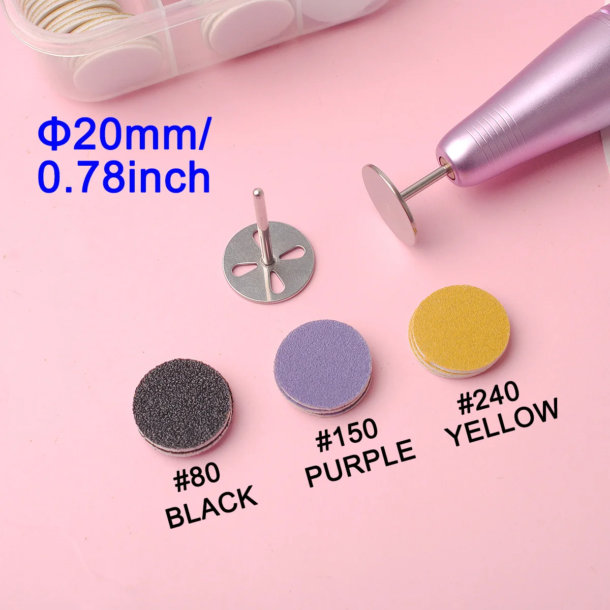 60 Teile/schachtel 20mm Professionelle Fuß Abgestorbene Haut Schleifpapier Fuß Raspel Pediküre Fuß Dateien Ersatz Schleifpapier Schleifen Werkzeug 80/150/24