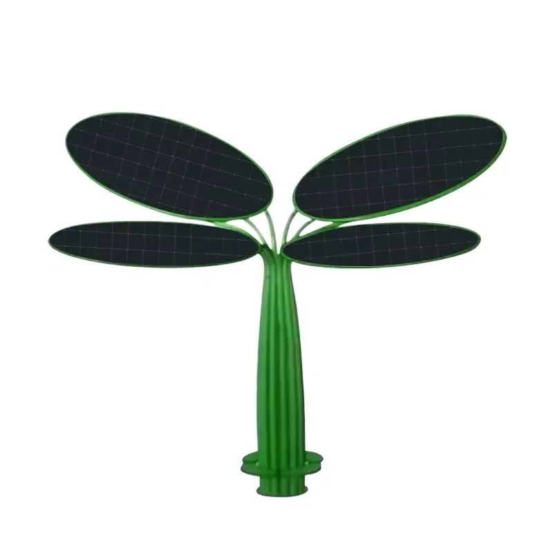 Custom Solar Powered Metal Tree Light with LED White Lighting Outdoor Green Landscape Garden Decoration Lamp