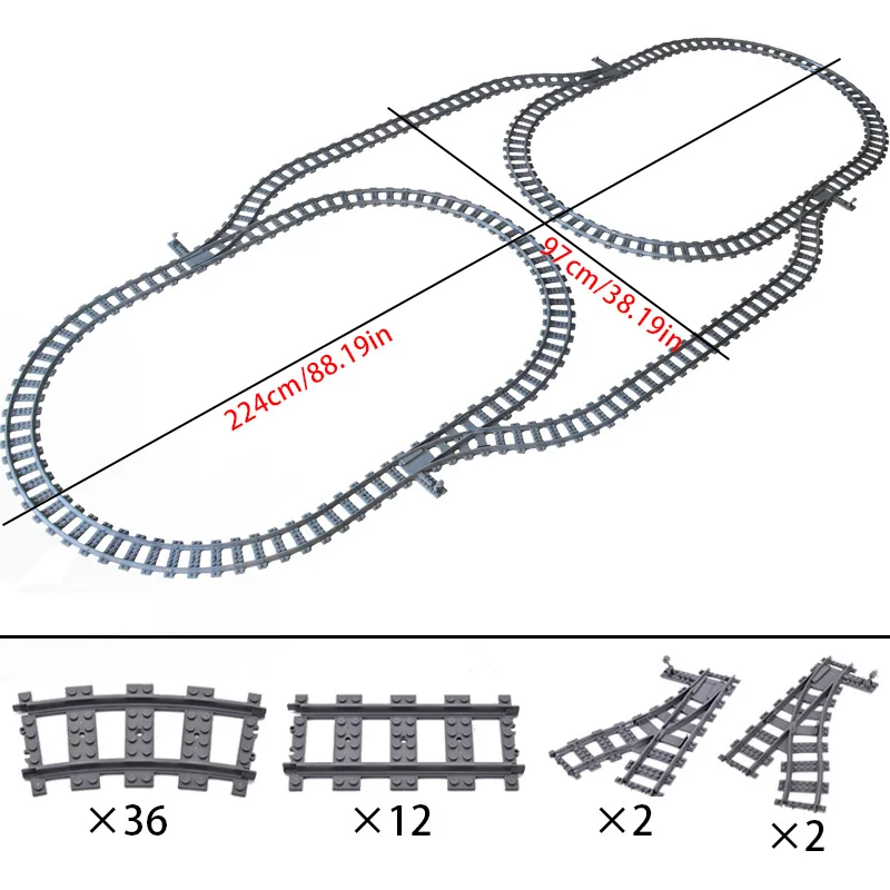 MOC Kompatibel Mit LEGO Bahnstrecke Kombination Szene Bausteine DIY Cross Track Eisenbahn Flexible Ziegel Spielzeug Eisenbahn Auto