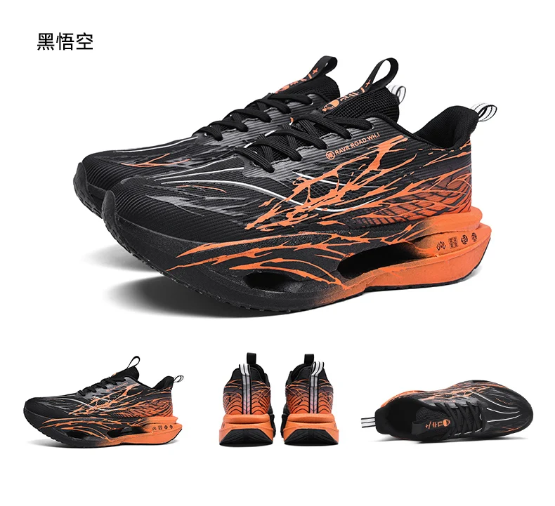Herren-Sneaker mit Carbonplatte, Laufschuhe, leichte, atmungsaktive, stoßdämpfende Tennis-, Sport- und Marathon-Schuhe für das Training – Detail 33