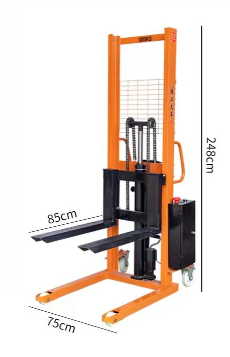 آلة رفع المواد المتنقلة 1-3 طن رافعة شوكية يدوية مكدس البليت الهيدروليكي