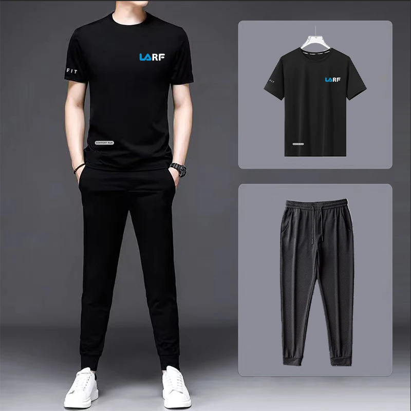 

Ice Sensation Qui Dry Спортивный комплект Мужские летние тонкие брюки для бега Fitn Высокоэластичные длинные брюки из ледяного шелка Me ort Sve