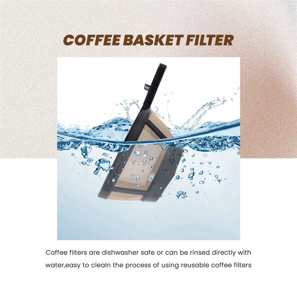 فلتر سلة قهوة قابل لإعادة الاستخدام لموديلات ماكينة صنع القهوة ذات الاتجاهين 49980A، 49980Z، 47650، 49933