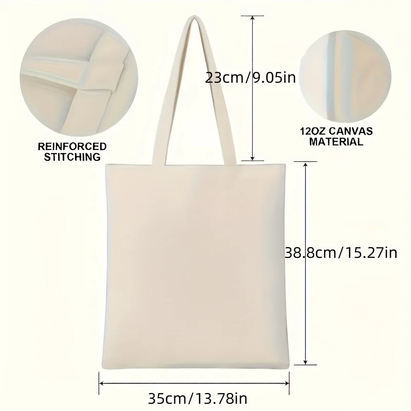 (Please Send a Private Message to Customer Service) Canvas High-capacity Tote Bag DIY Picture Text Customization Shoulder bag