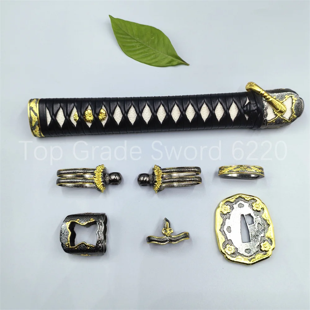 Juego de Tsuba de Cuero de Alta Calidad para Espada Militar Japonesa, TaChi, Katana Samurai, con Accesorios de Protección Tsuba+Empuñadura+Koiguch