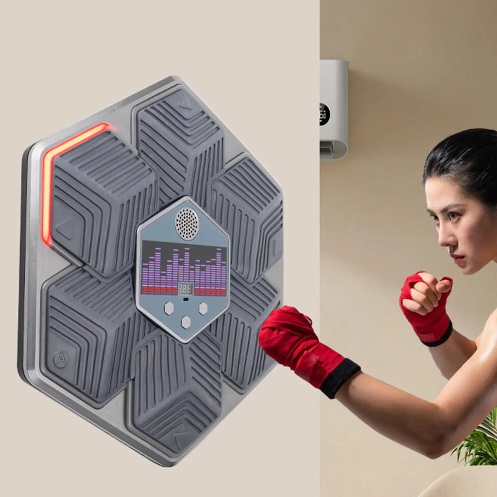 大人のための壁のターゲット反応ターゲット、音楽ボクシングマシン、ジム練習のためのパンチングパッド、キックボクシングマシン