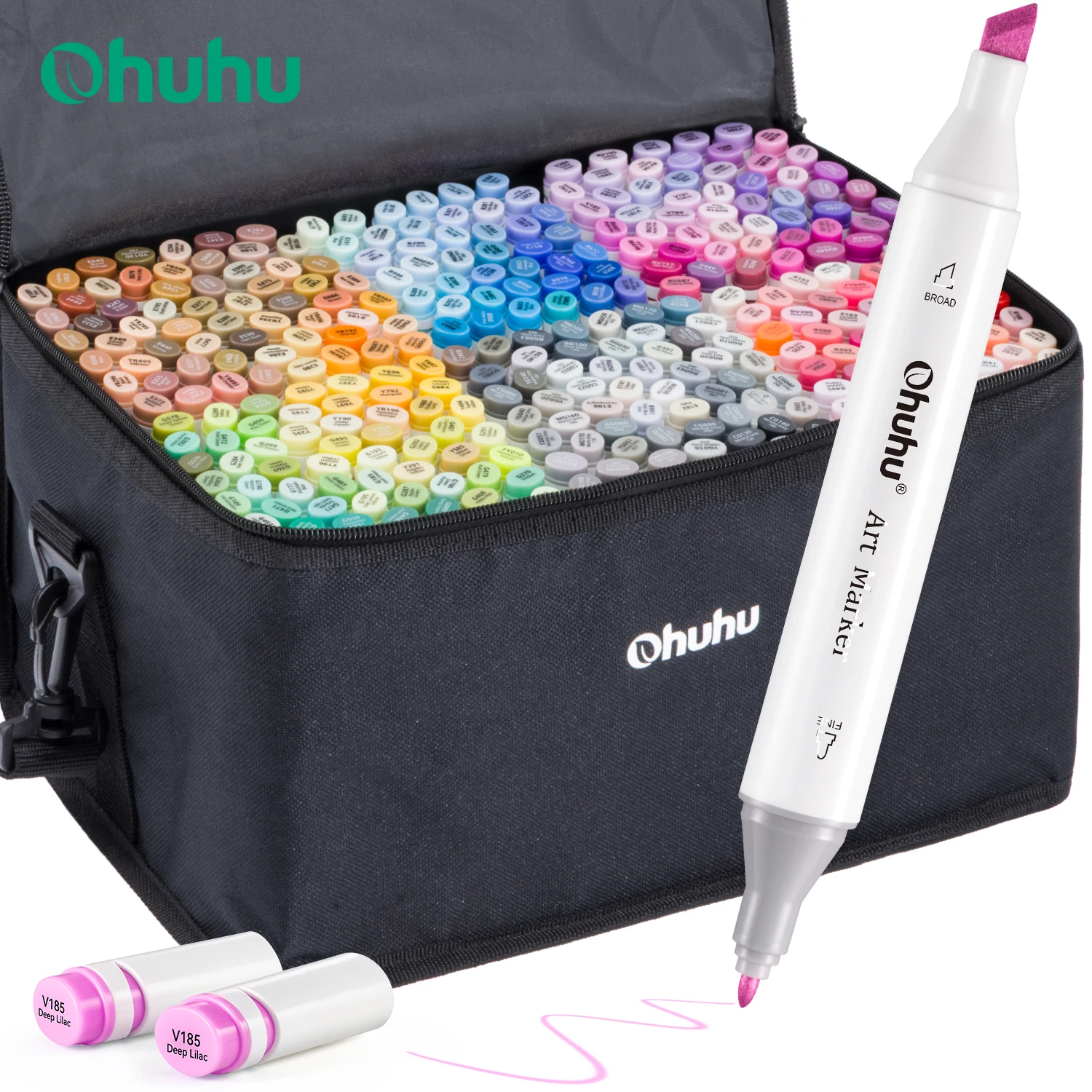 Ohuhu Oahu 320 Colors Marker Pen Set Alcohol Art Markers Dual Tips Felt Pen Sketching Drawing Graffiti Manga School Art Supplies