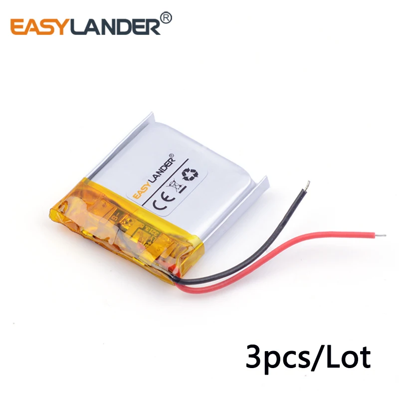 3 buah/lot baterai polimer Li Lithium Li-ion isi ulang 3.7V 352525 160mAh untuk MP3 MP4 MP5 mainan kecil GPS