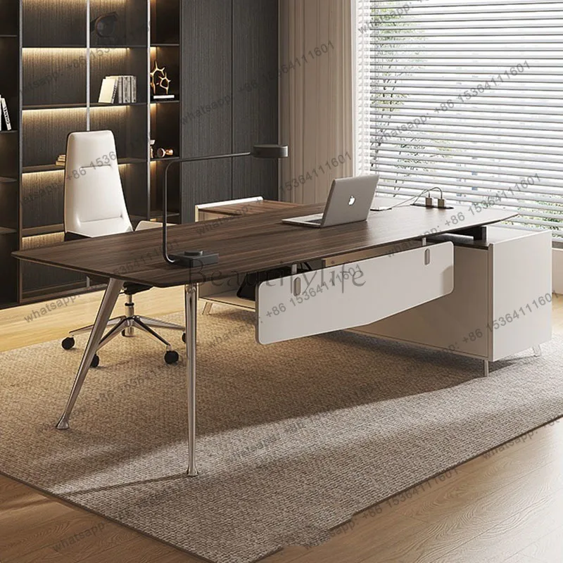 Home Crafts Office Desk Conference Shelves Multifunctional Luxury Office Desk Bedroom Standing Mesas Escritorio Lounge Furniture
