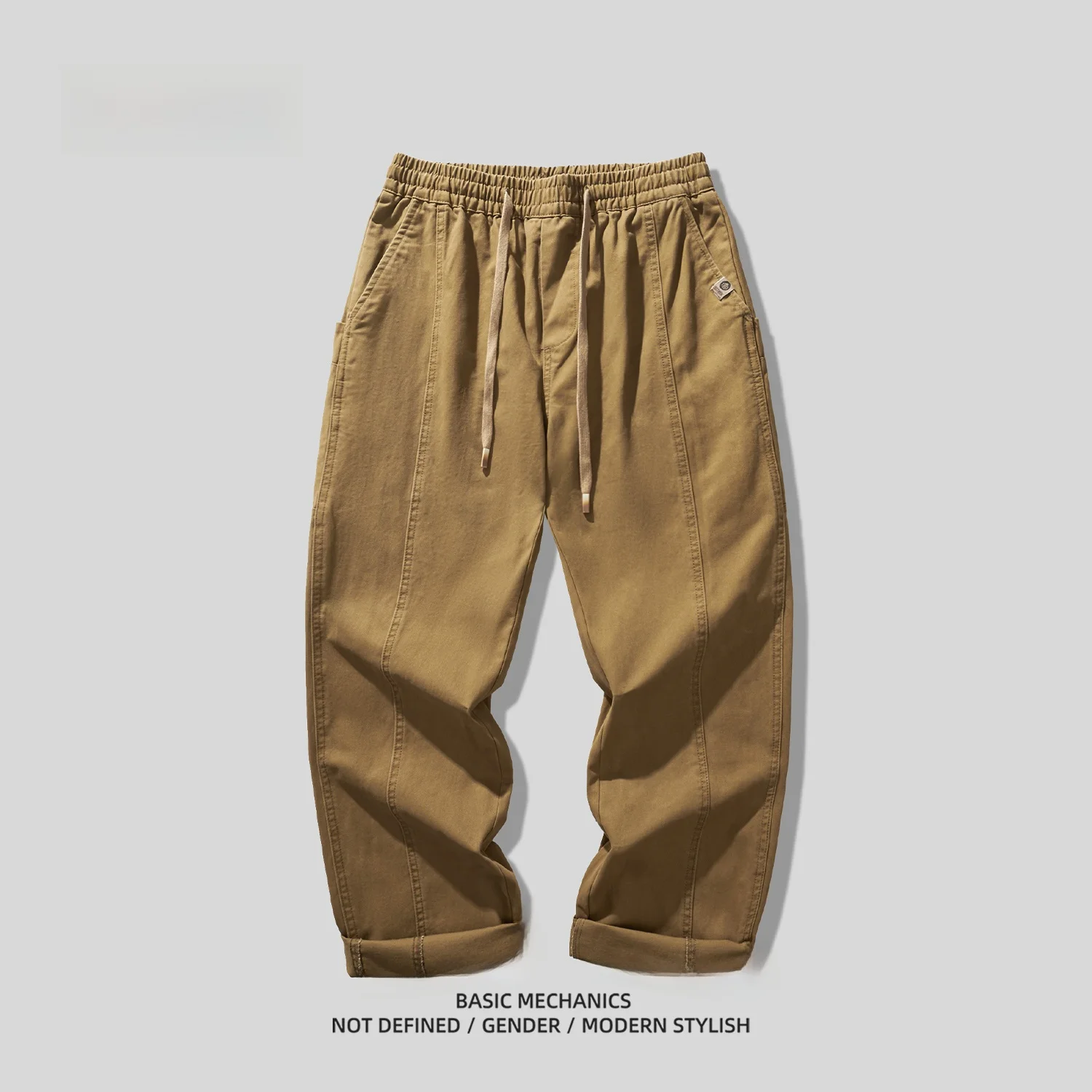 

Тяжелые рабочие брюки из чистого хлопка в стиле ретро, мужские повседневные свободные прямые брюки, осенний сезон, модный тренд