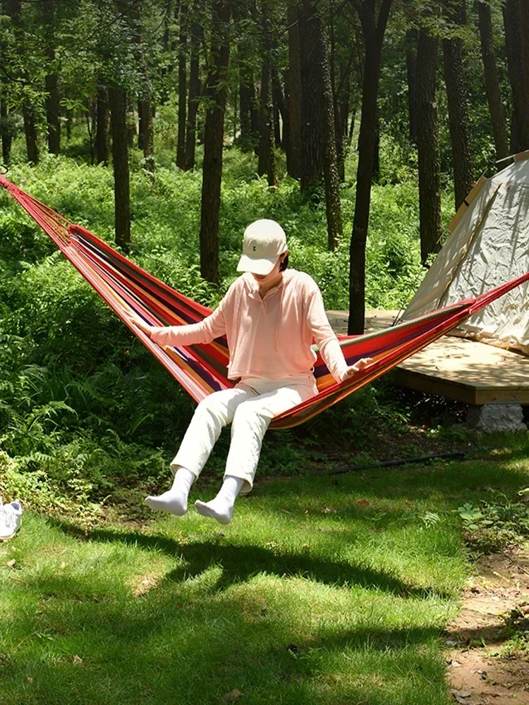 Outdoor Portable Swing Hammock – Thick Canvas Design for Camping, Lounging & Sleeping image 3