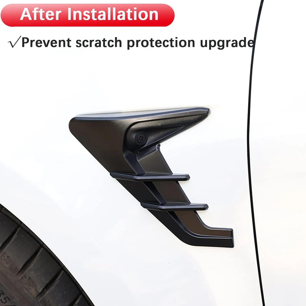 

Side Camera Indicator Protection Cover Black/Carbon Fiber Car Door Camera Flanks Side Wing Panel Cover for Tesla Model 3 Model Y
