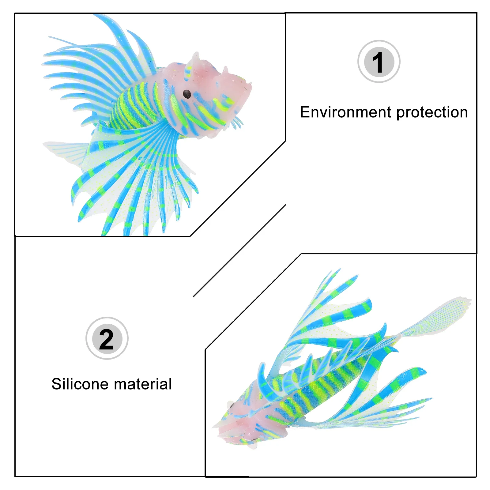 

1pc Silicone Fake Aquarium Decoration Simulation Lionfish Realistic Artificial Fish Ornament Fish Tank Landscaping Decor
