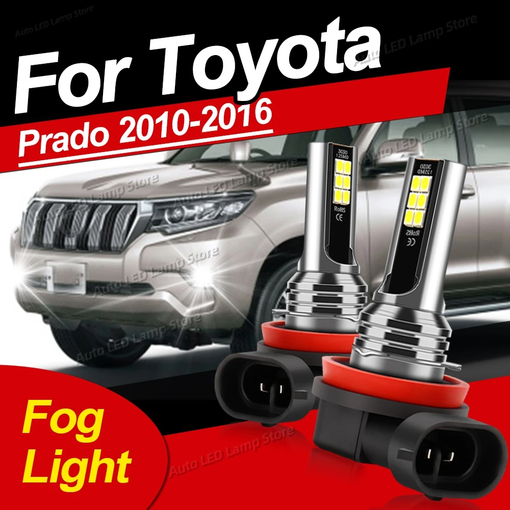 

2Pcs Front LED Fog Lights Bulbs 80W Super Bright Auto Fog Lamp 12V For Toyota Prado 2010 2011 2012 2013 2014 2015 2016