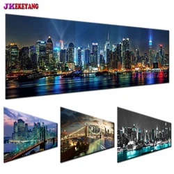 5D Diy diamond painting New York Manhattan night view Brooklyn Bridge Diamond Mosaic Rhinestone Embroidery cross stitch Y5163