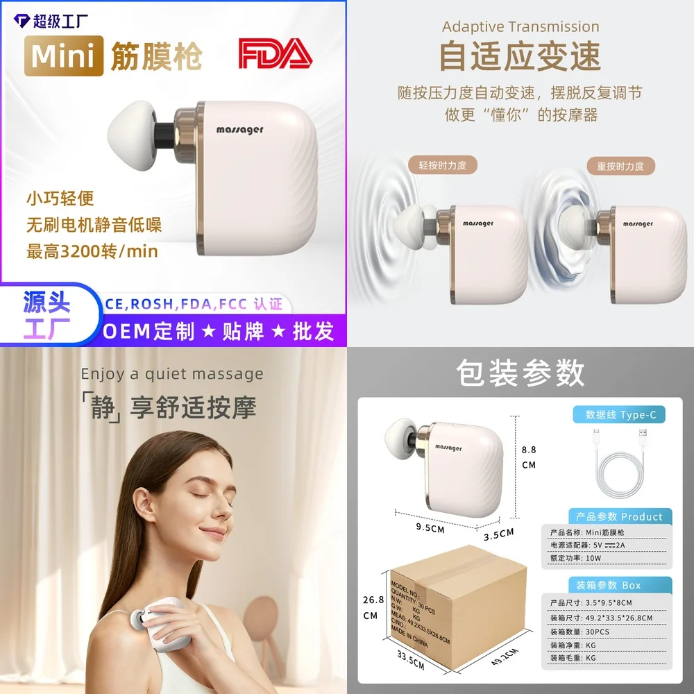 

Mini Electric Massage for Muscle Relaxation Portable Quiet Percussion Massager for Women Small Size High Intensity Deep