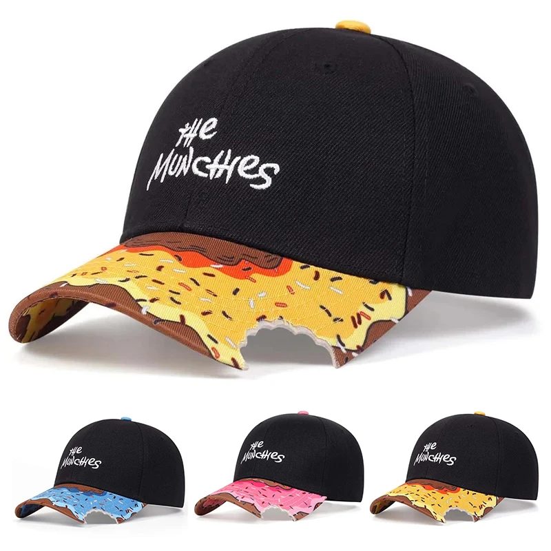 Unisex MUNCHIES Watermelon Embroidery Baseball Caps Spring Autumn Outdoor Adjustable Casual Hats Dad Hat Sunscreen Hat