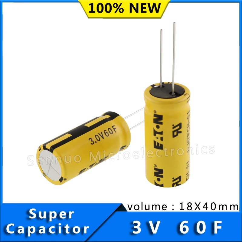 

NEW 3.0V 60F TV supercapacitorsCylindrical cells TV1840-3R0606-R farah capacitance Low ESR high power density 3.0V60F 18x40mm