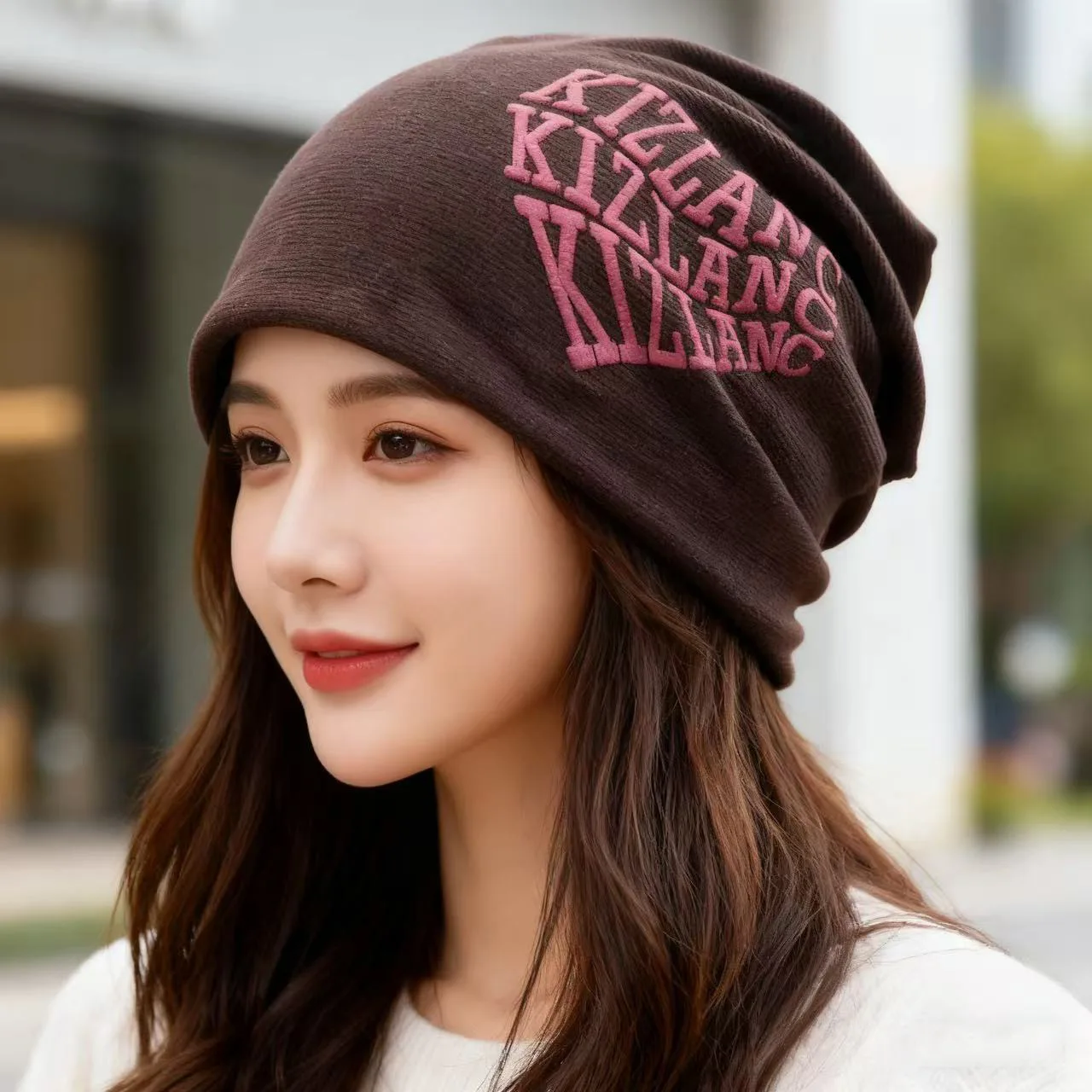 

Versatile Warm Retro Love Stacked Hat - Women's Trendy Brand Cotton Crimped Ins Face Slimming Baotou Cap