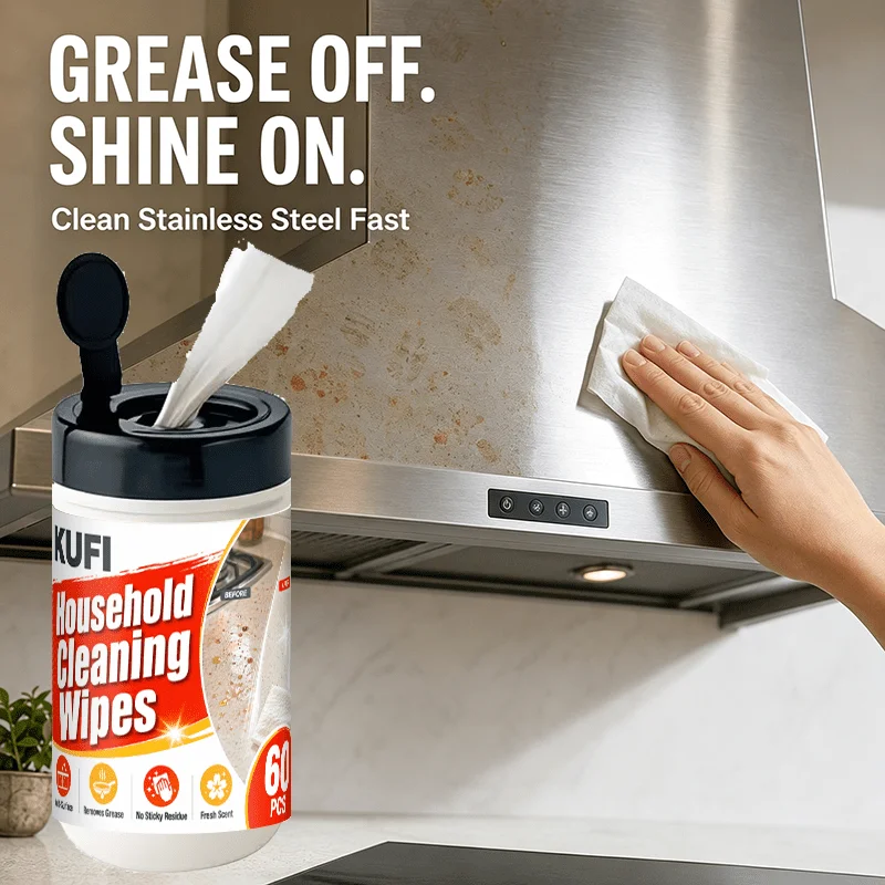 Household Kitchen Grease Wipes, Disposable for Range Hoods, Stoves, Sinks, Cabinets & Tables, Removes Kitchen Oil Stains